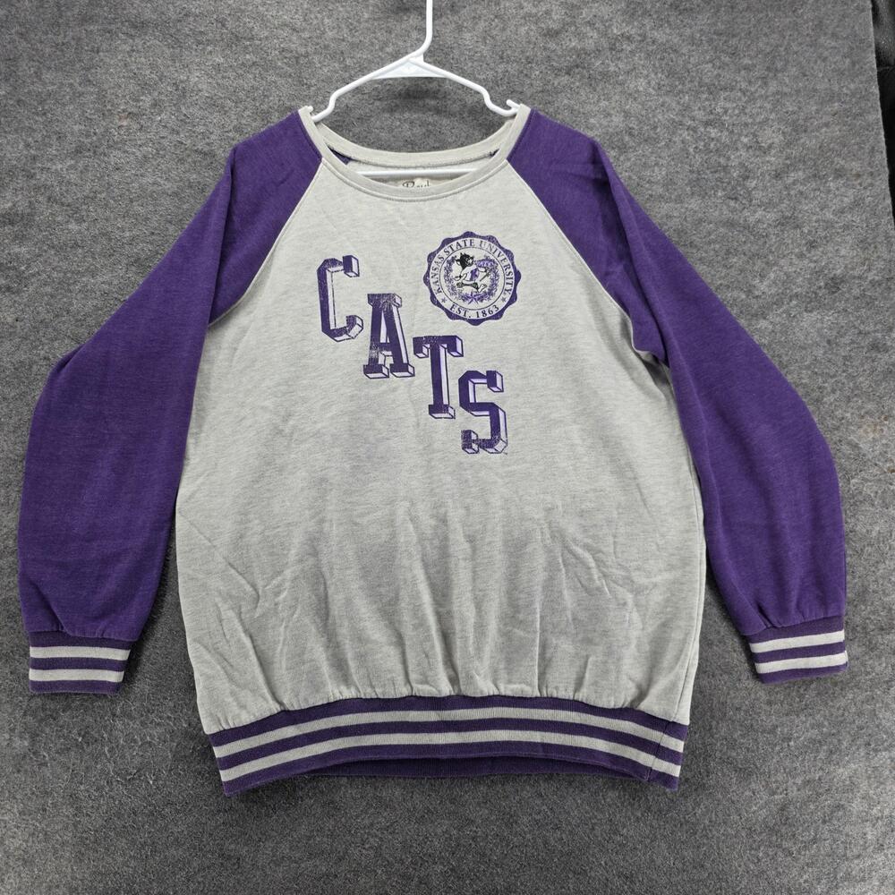 Kansas State Wildcats Sweater Womens XL Gray Purple Pullover NCAA Basketball